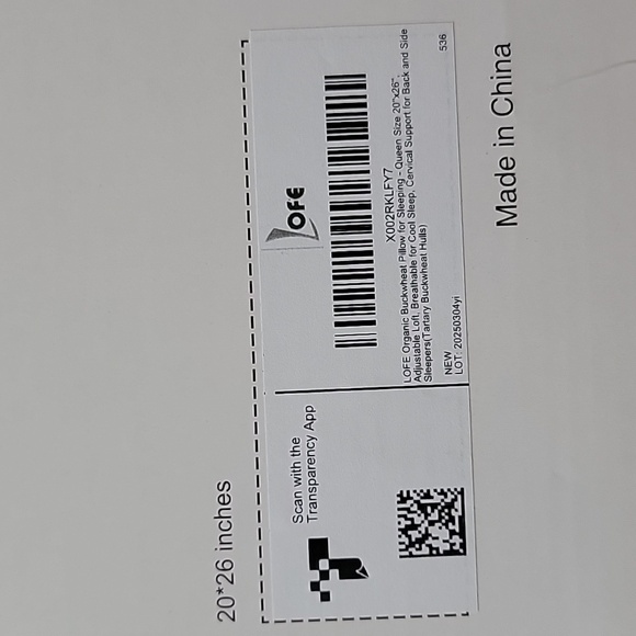 LOFE 20" x 26" Buckwheat Pillow Adjustable Filling Organic Cotton Cover - Picture 8 of 9